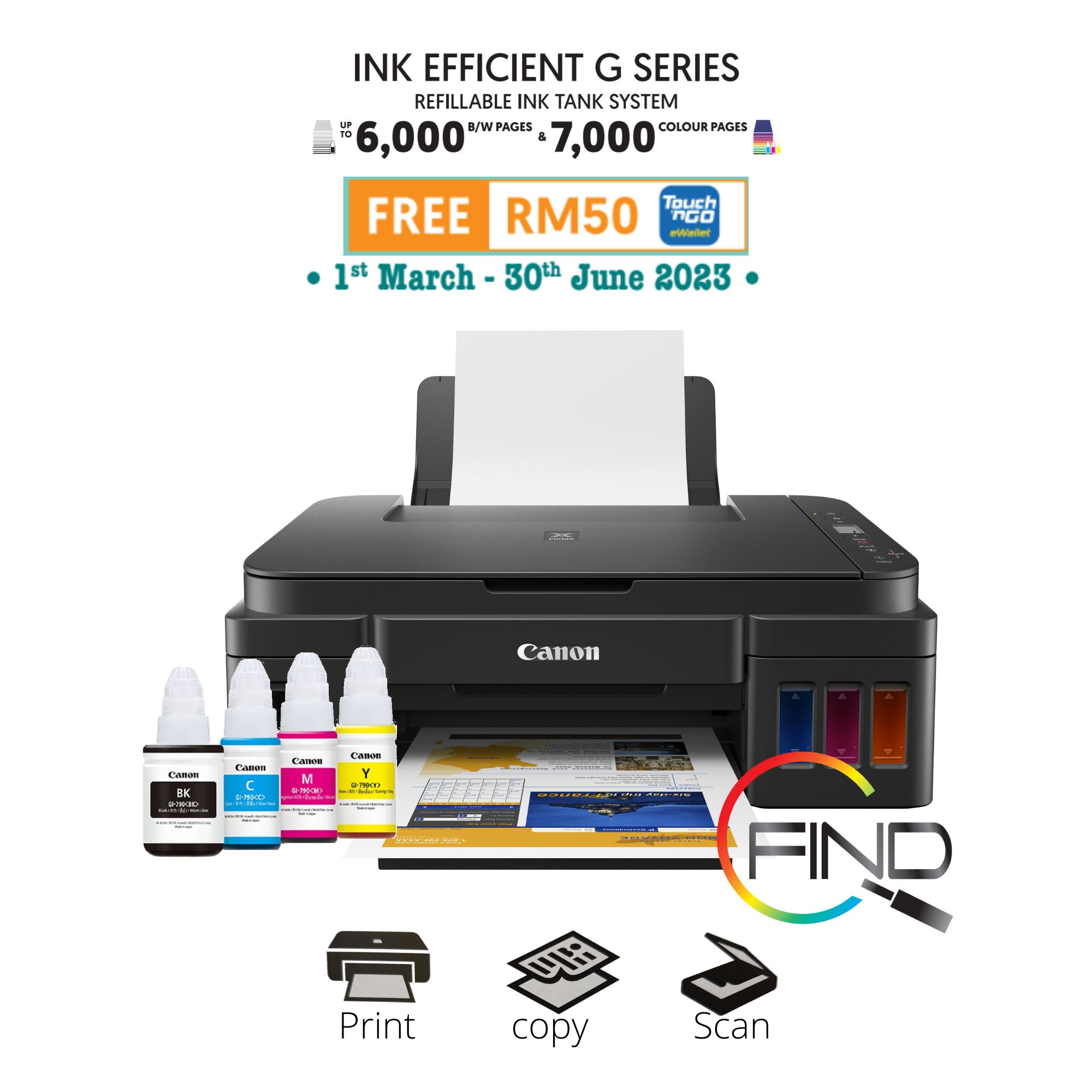 Canon PIXMA G2730 3 in 1 AIO Print/Scan/Copy Refill Ink Tank Printer ...