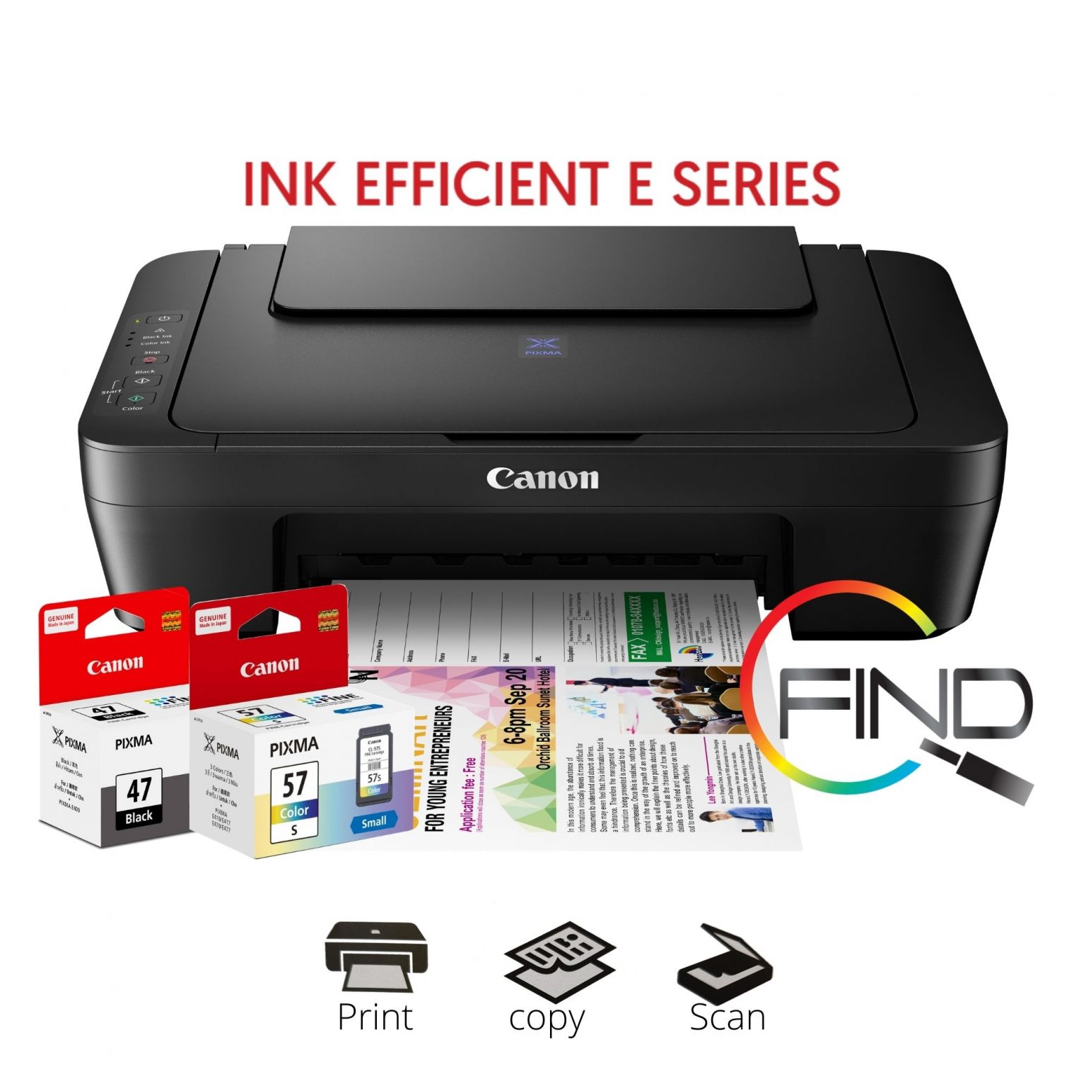 CANON PIXMA E410 AIO INK EFFECCIENT PRINTER (PRINT/SCAN/COPY) (FINDC