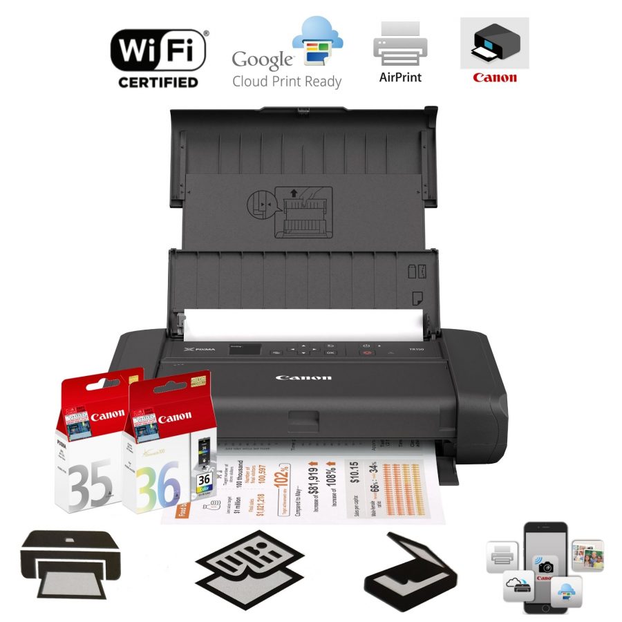 New Canon Pixma Tr150 With Battery Wireless Mobile Single Function Inkjet Printer With 6866