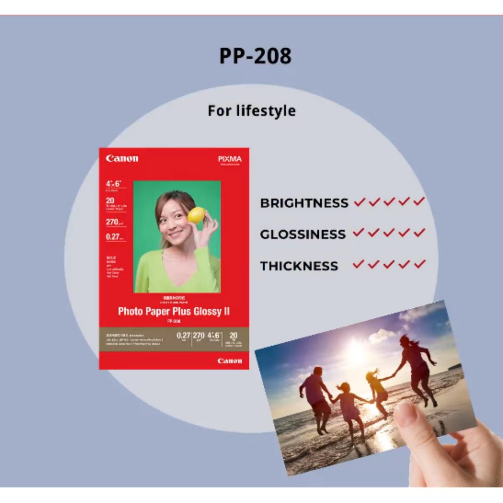 Canon PP208 A4 (20 sheets) Photo Paper Plus Glossy II (270g/m2) For