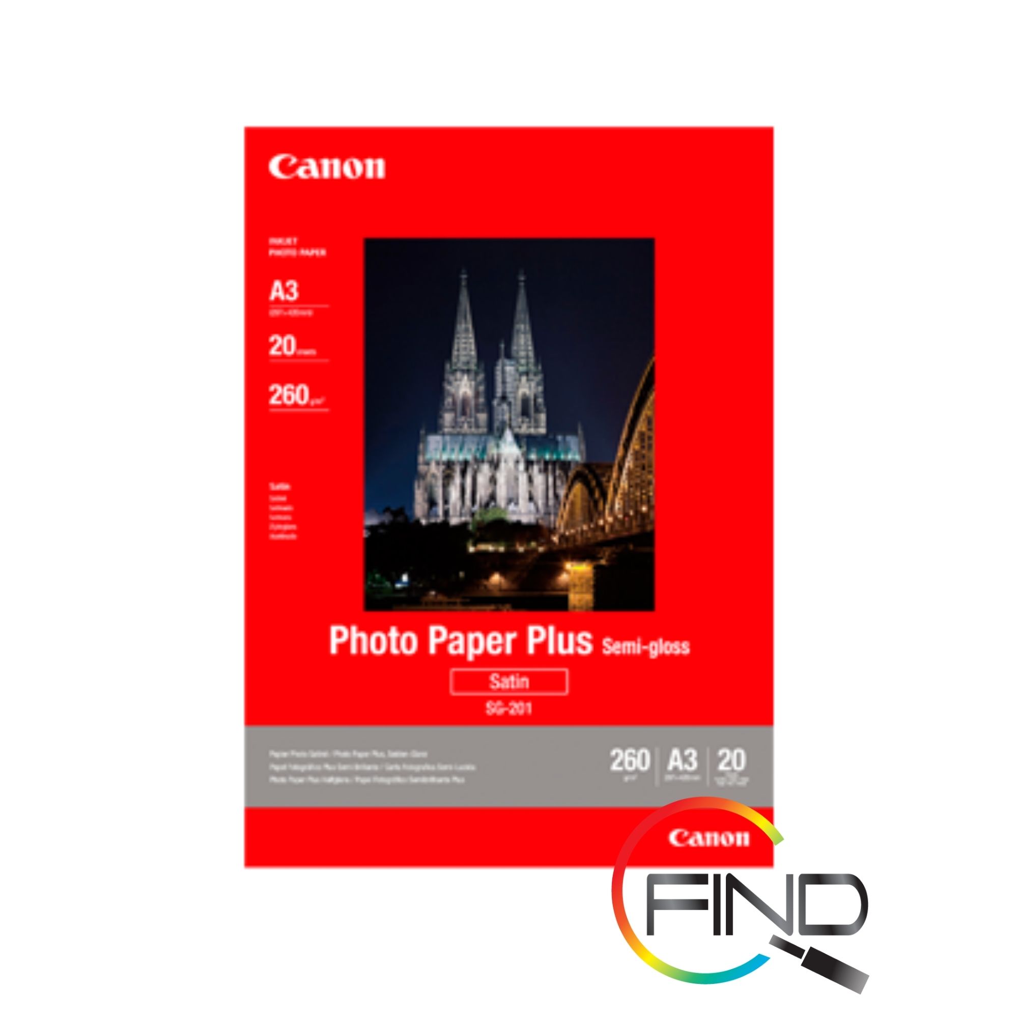 Canon SG-201 A3 Photo Paper Plus Semi-Gloss (20 sheets) (260g/m2) For Night  Scene / Black and White Photo – FindC