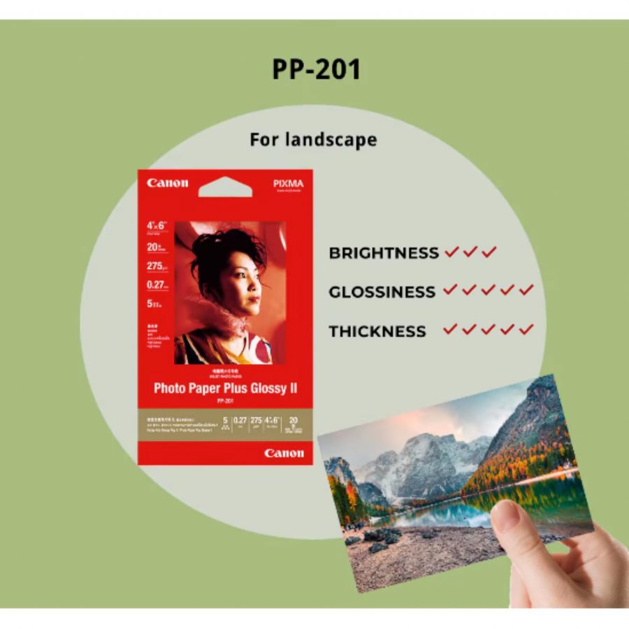 Canon PP201 A3+ Photo Paper (20 Sheets) Plus Glossy II ( 265g/m2 ) For