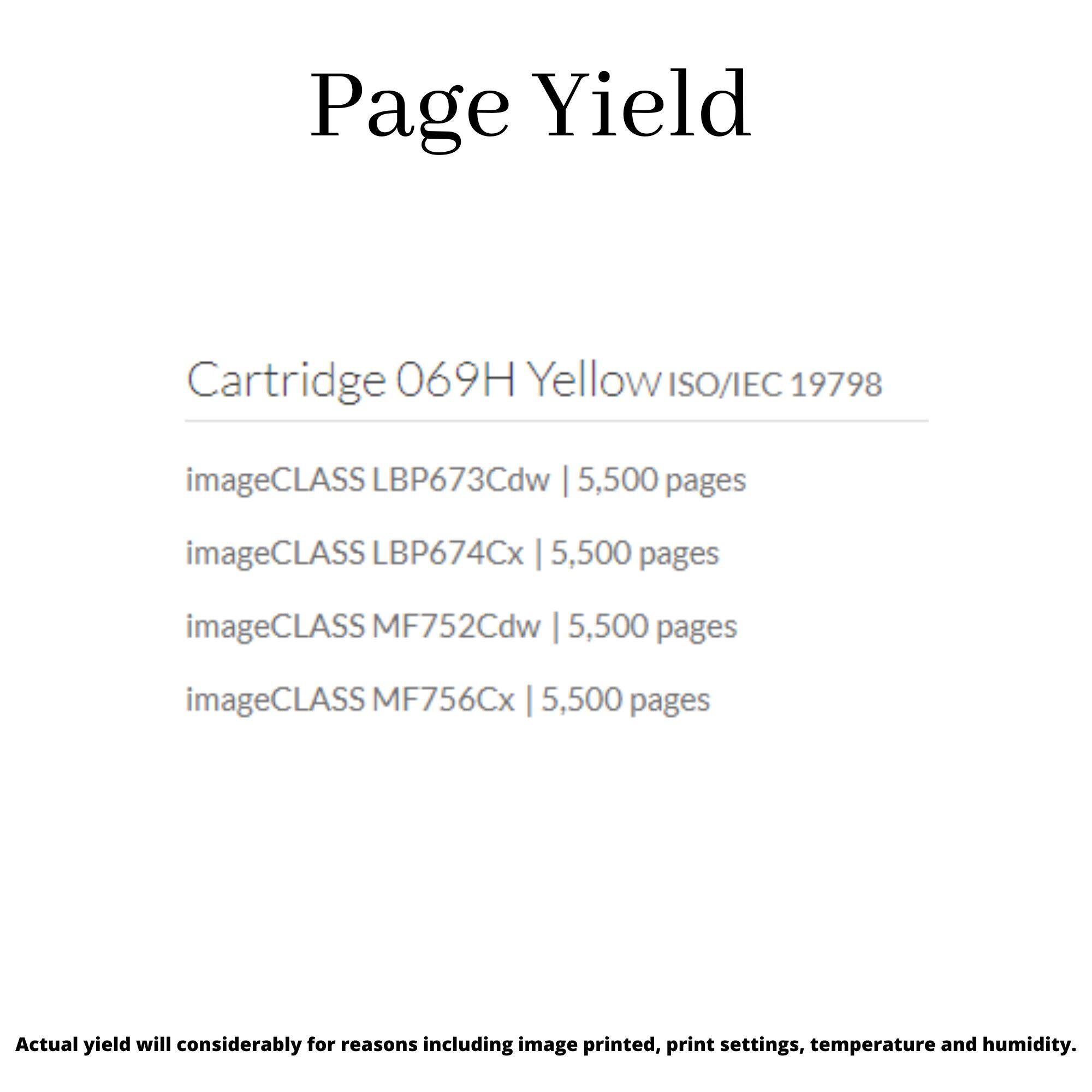 Canon Cartridge 069H Yellow Toner for LBP673Cdw LBP674Cx MF752Cdw  MF756Cx (5500pages) – FindC