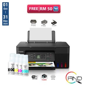 Canon PIXMA G3770 AIO A4 Printer (Black) Print/Scan/Copy Wireless Refillable Ink Tank Printer with Low-Cost Printing