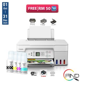 Canon PIXMA G3770 AIO A4 Printer (White) Print/Scan/Copy Wireless Refillable Ink Tank Printer with Low-Cost Printing