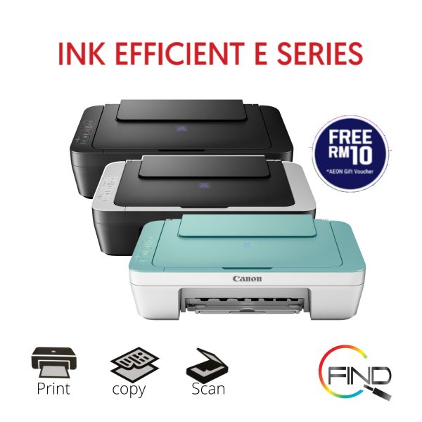 CANON PIXMA E410 (Black/Grey/Green White) AIO Ink Effeccient Printer - Print, Scan, Copy (FINDC) - Image 2
