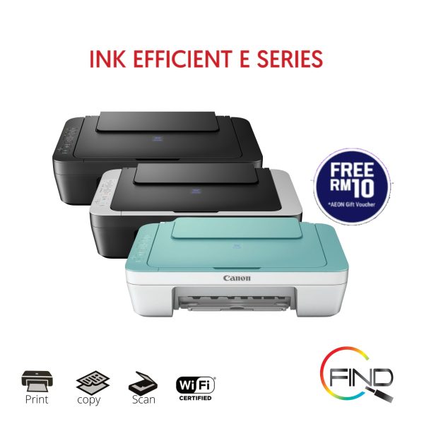 CANON PIXMA E470 (Black/Grey) AIO ALL IN ONE WIFI PRINTER Can Print/ Scan/Copy support WiFi/Google Cloud Print/Pixma Cloud Link - Image 2