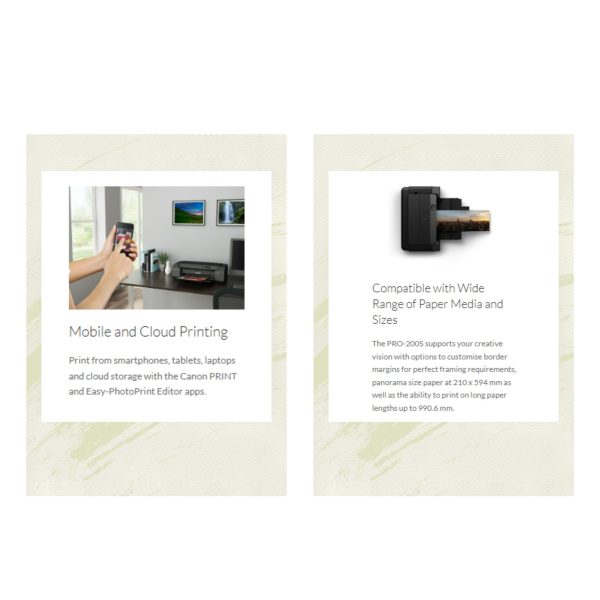 Canon Pixma Pro-200/PRO-200S A3+ Size Professional Single-Function Photo Printer ( With Wifi / Ethernet / Airprint ) - Image 2