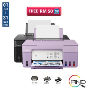Canon PIXMA G2730 Black/Purple 3 in 1 AIO Print/Scan/Copy Refill Ink Tank Printer